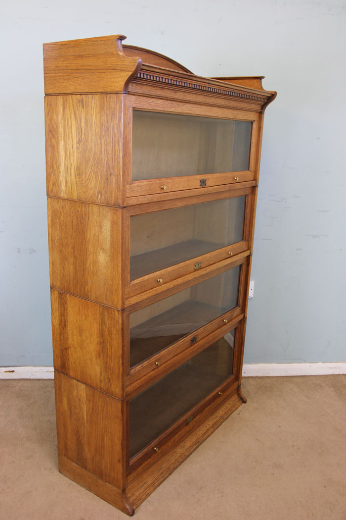 11020r3 Antique Oak Lebus Globe Wernicke Stacking Bookcase,
