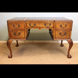 Queen Anne Style Burr Walnut Writing Desk