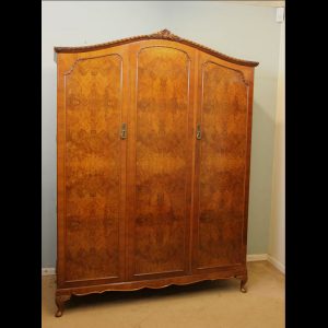 Quality Burr Walnut Triple Wardrobe