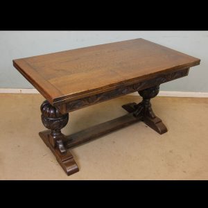 Antique Refectory Oak Draw Leaf Farmhouse Dining Table