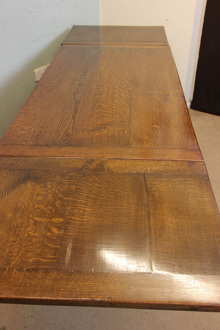 11055r6 Antique Refectory Farmhouse Oak Draw Leaf Dining Table, Antique Refectory Oak Draw Leaf Farmhouse Dining Table