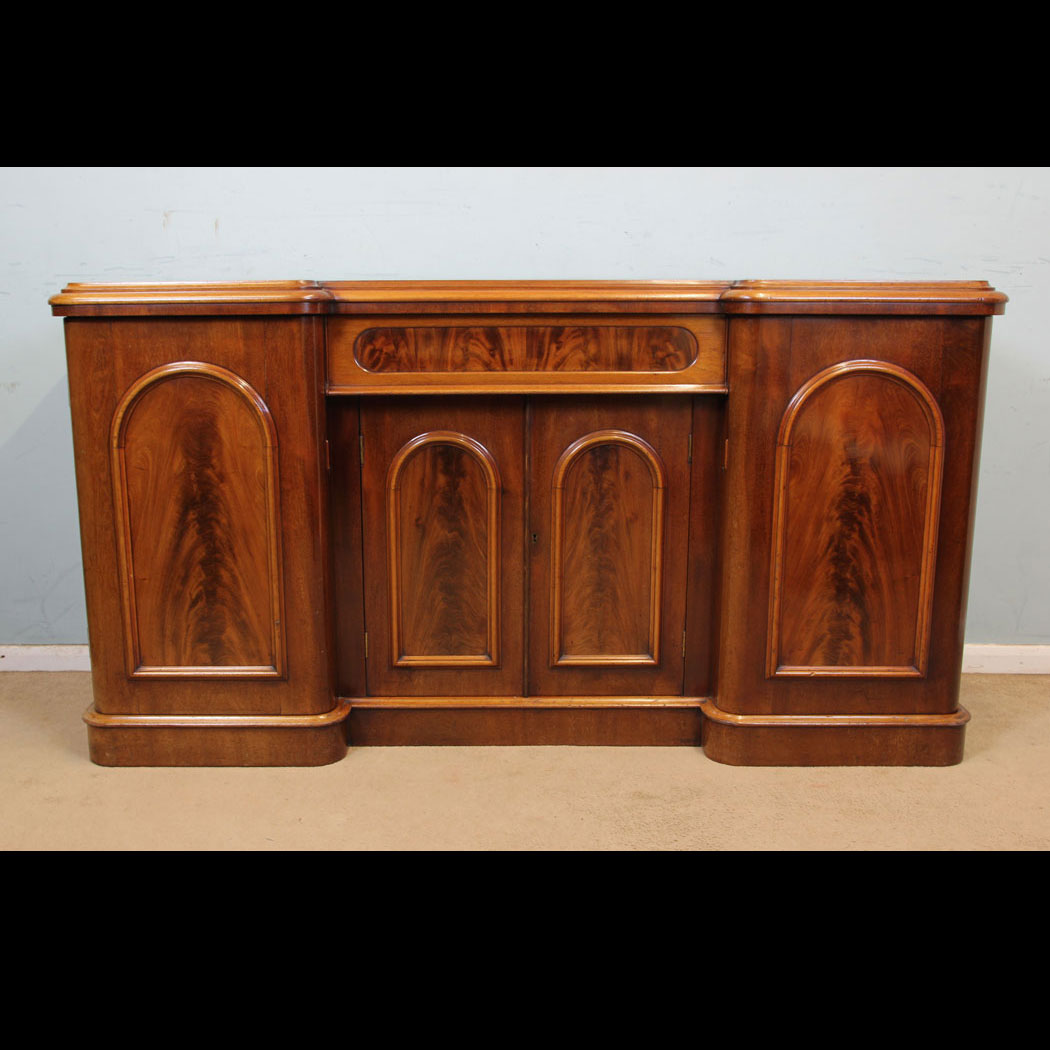 11057r01 Antique Mahogany Sideboard Base, Antique Victorian Mahogany Breakfront Sideboard Dresser Base