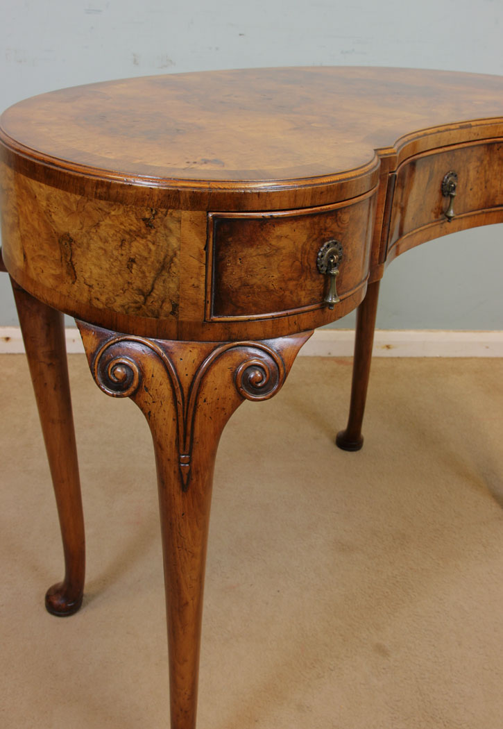 11058r10 Antique Burr Walnut Side Table, The Antique Shop, Antique Shaped Burr Walnut Side Table