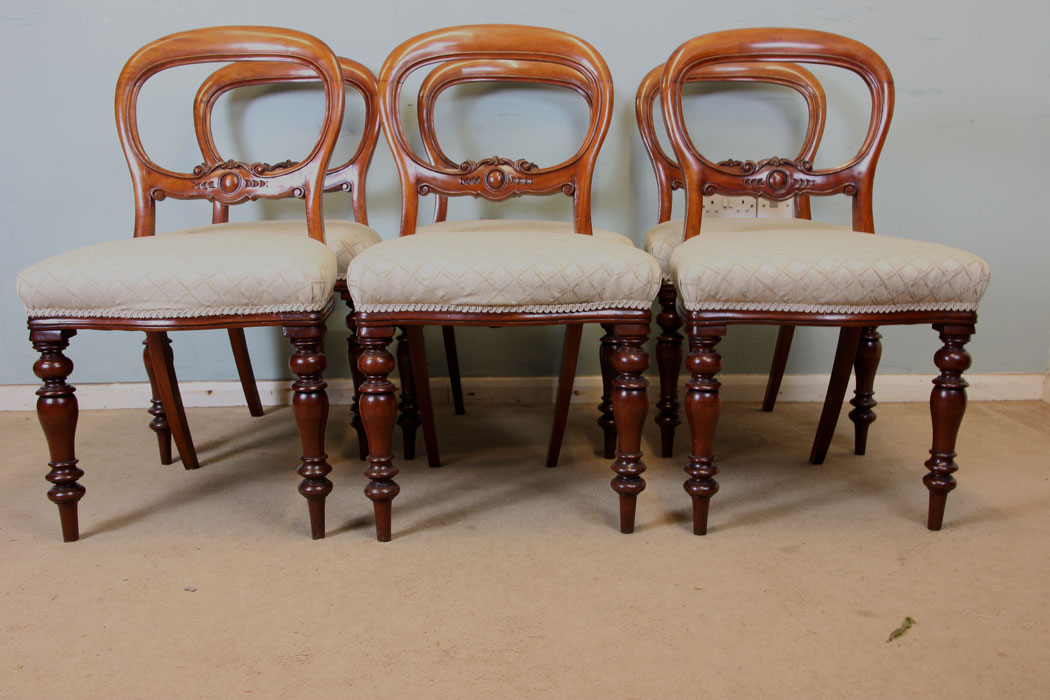 11061r11 Set Six Antique Dining Chairs,