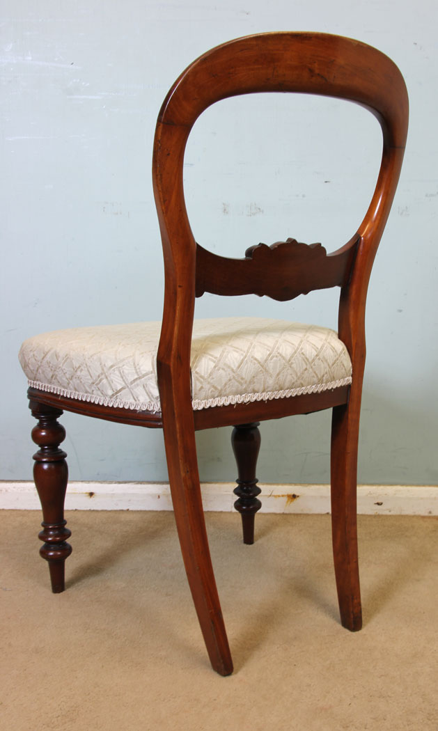 11061r7 Set Six Antique Dining Chairs, London, Antique Set of Six Victorian Mahogany Balloon Back Dining Chairs