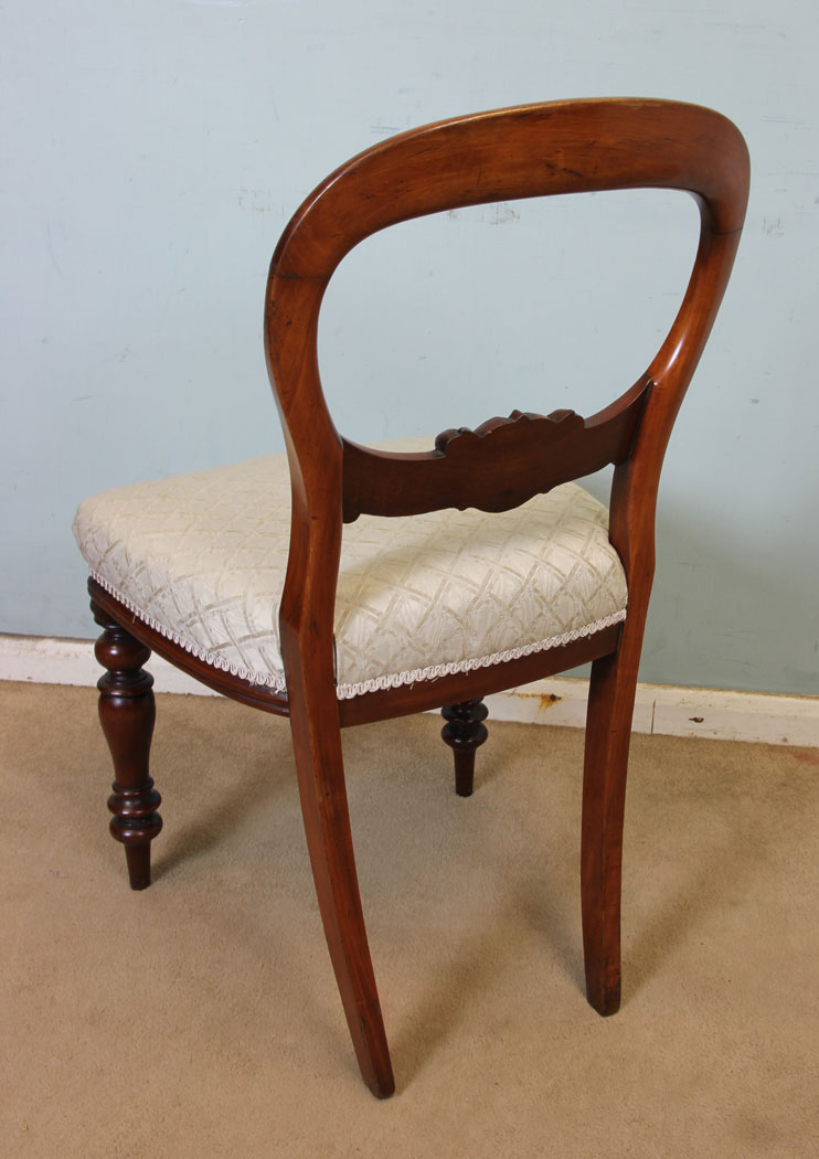 11061r9 Set Six Antique Dining Chairs, Antique Set of Six Victorian Mahogany Balloon Back Dining Chairs