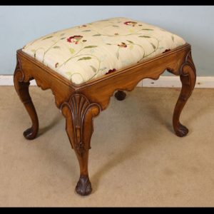 Antique Queen Anne Style Walnut Dressing Table Stool