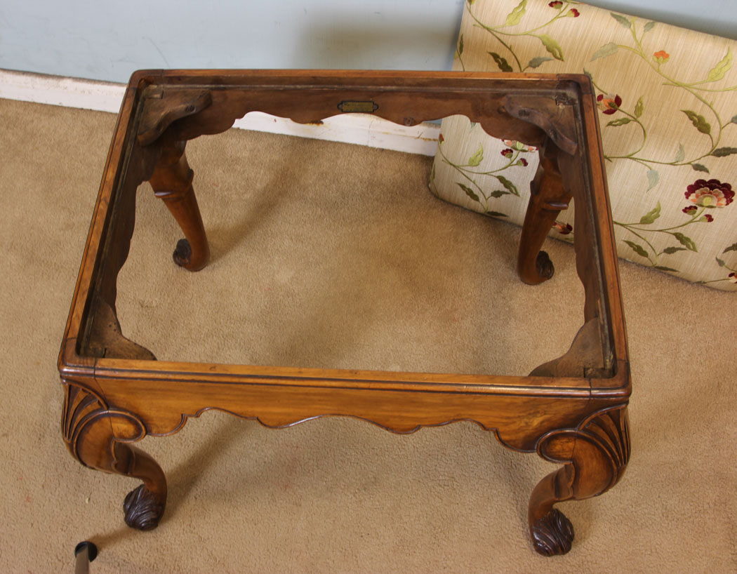 11063r10 Antique Walnut Stool, Antique Queen Anne Style Walnut Dressing Table Stool