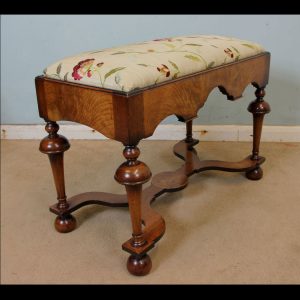 Antique Quality Walnut Dressing Table Stool