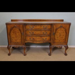 Burr Walnut Queen Anne Style Sideboard Dresser Base