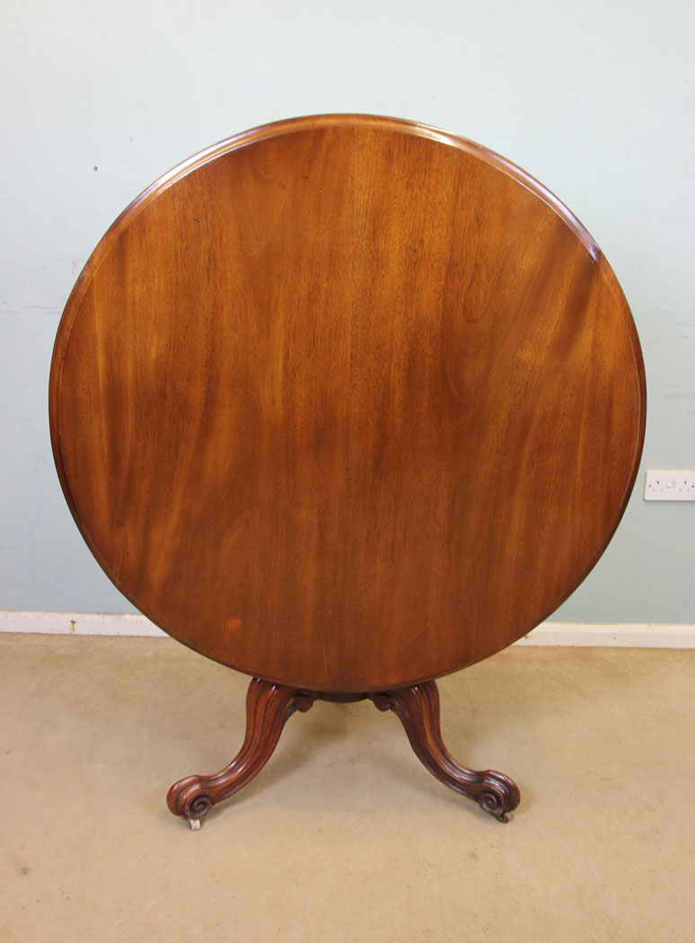 11071r6 Antique Dining Table, Tilt Top Table, Antique Mahogany Pedestal Dining Table