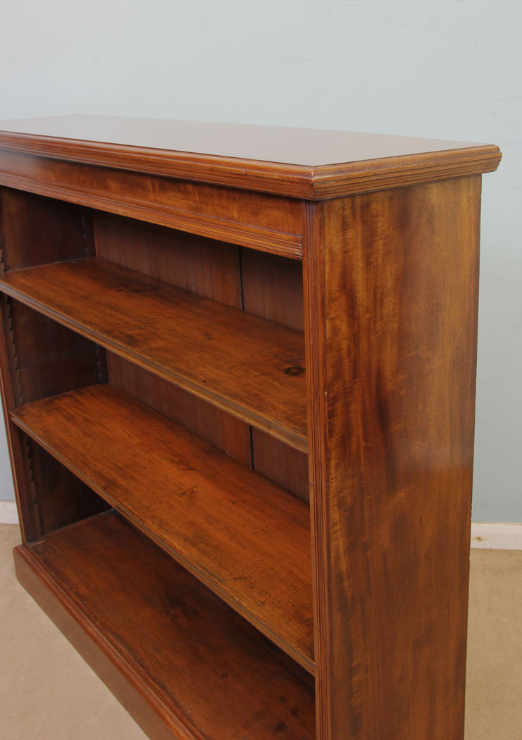 11075r6 Antique Victorian Open Mahogany Bookcase, Antique Open Bookcase