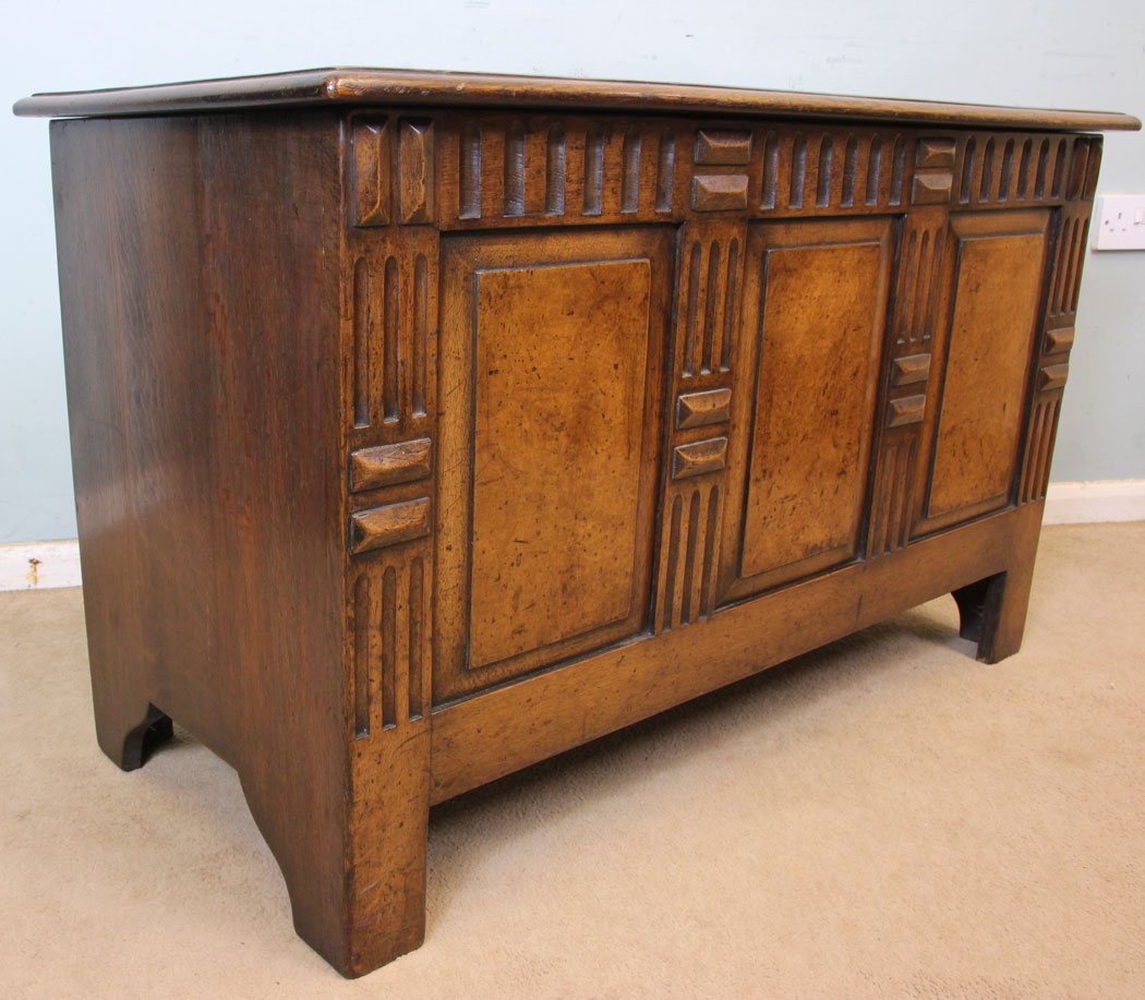 Antique Blanket Coffer Chest, Antique Oak Coffer Blanket Chest