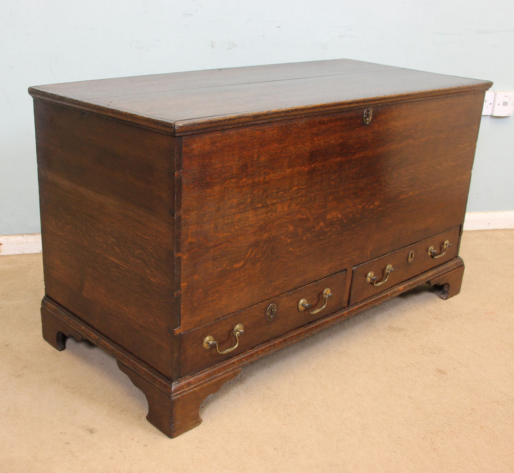 Antique Country Oak Mule Chest, Antique 19th Century Oak Mule Chest,
