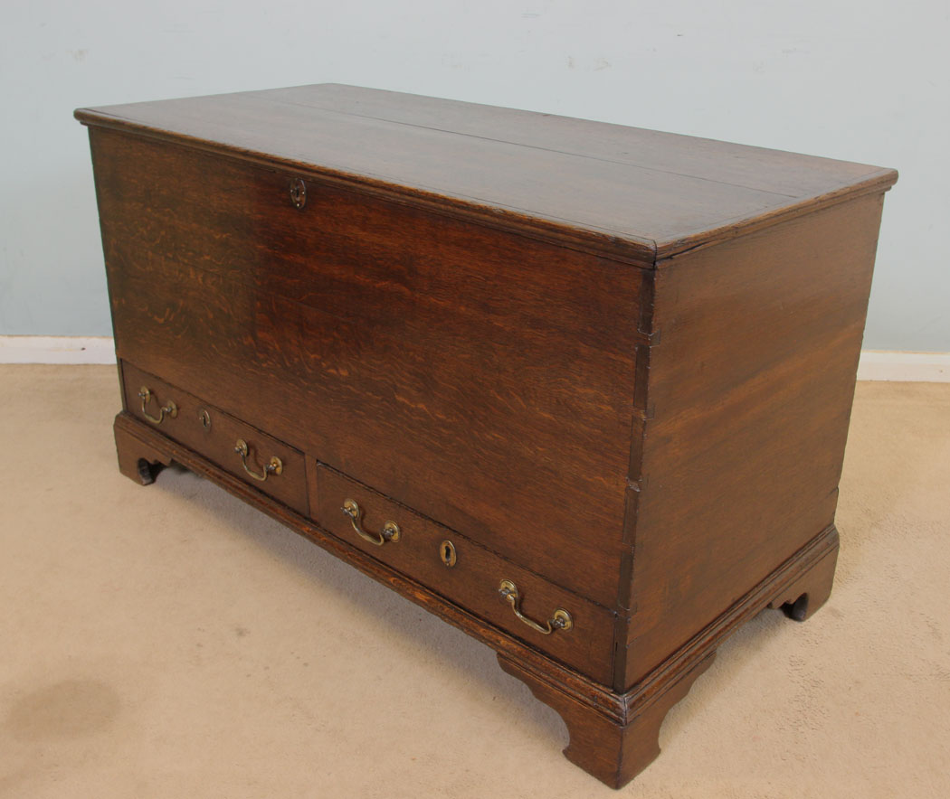 Antique Oak Mule Blanket Chest, Coffer, Antique 19th Century Oak Mule Chest,
