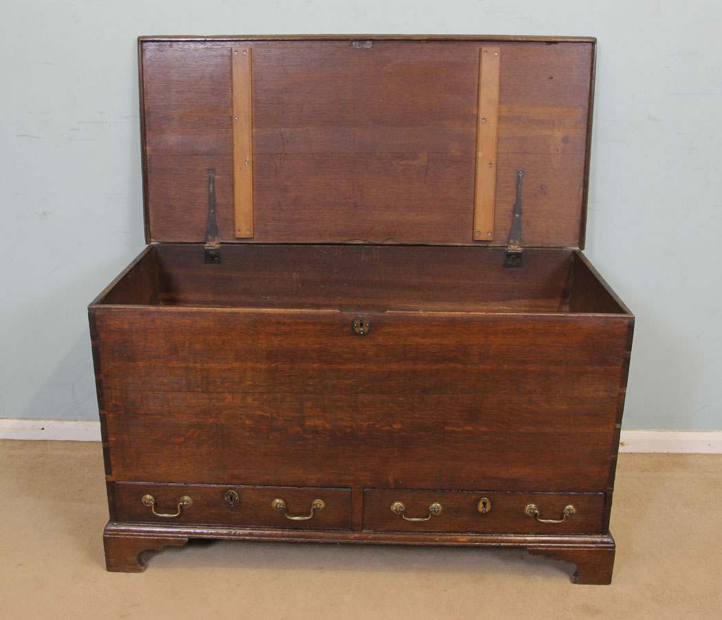 Antique Oak Mule Chest, (7) Antique 19th Century Oak Mule Chest,
