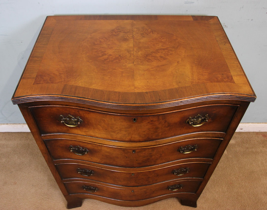 Antique Small Burr Walnut Chest of Drawers, Antique Small Burr Walnut Chest of Drawers