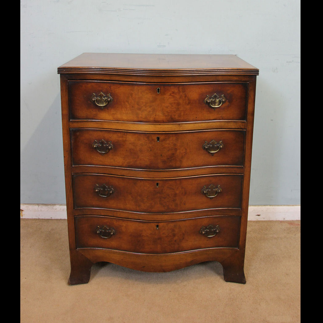 Antique Small Chest of Drawers, Antique Small Burr Walnut Chest of Drawers