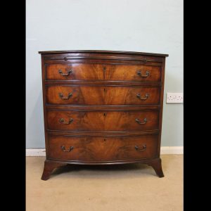 Antique Small Bow Front Bachelors Chest of Drawers