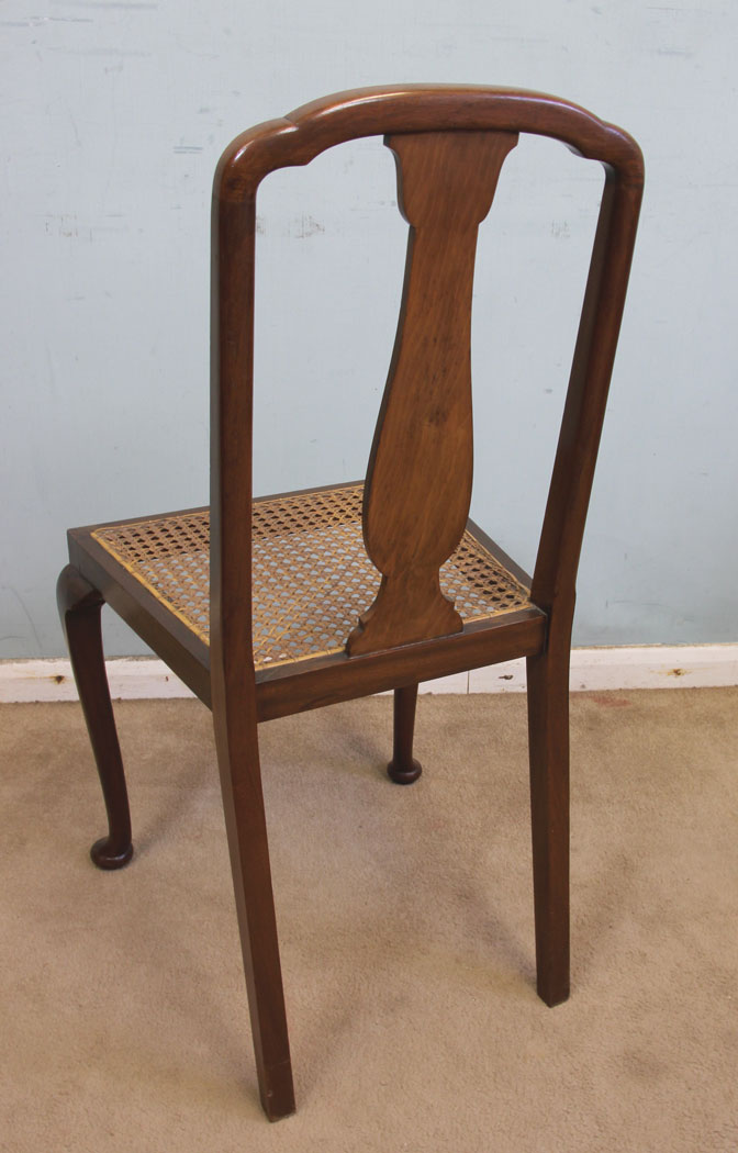 Antique Walnu Bedroom Cane Chair, Antique Walnut Bedroom Chair
