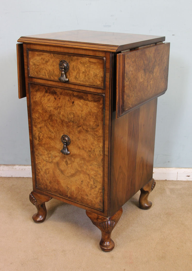 Antique Walnut Bedside Cabinet, Antique Walnut Side Cabinet,