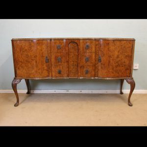 Antique 20th Century Burr Walnut Queen Anne Style Sideboard