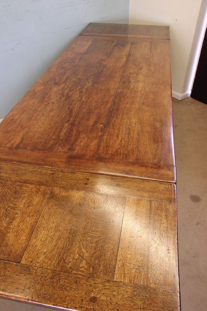 Antique Ten Seater Drawleaf Table, Antique Oak Large Oak Refectory Draw Leaf Farmhouse Dining Table