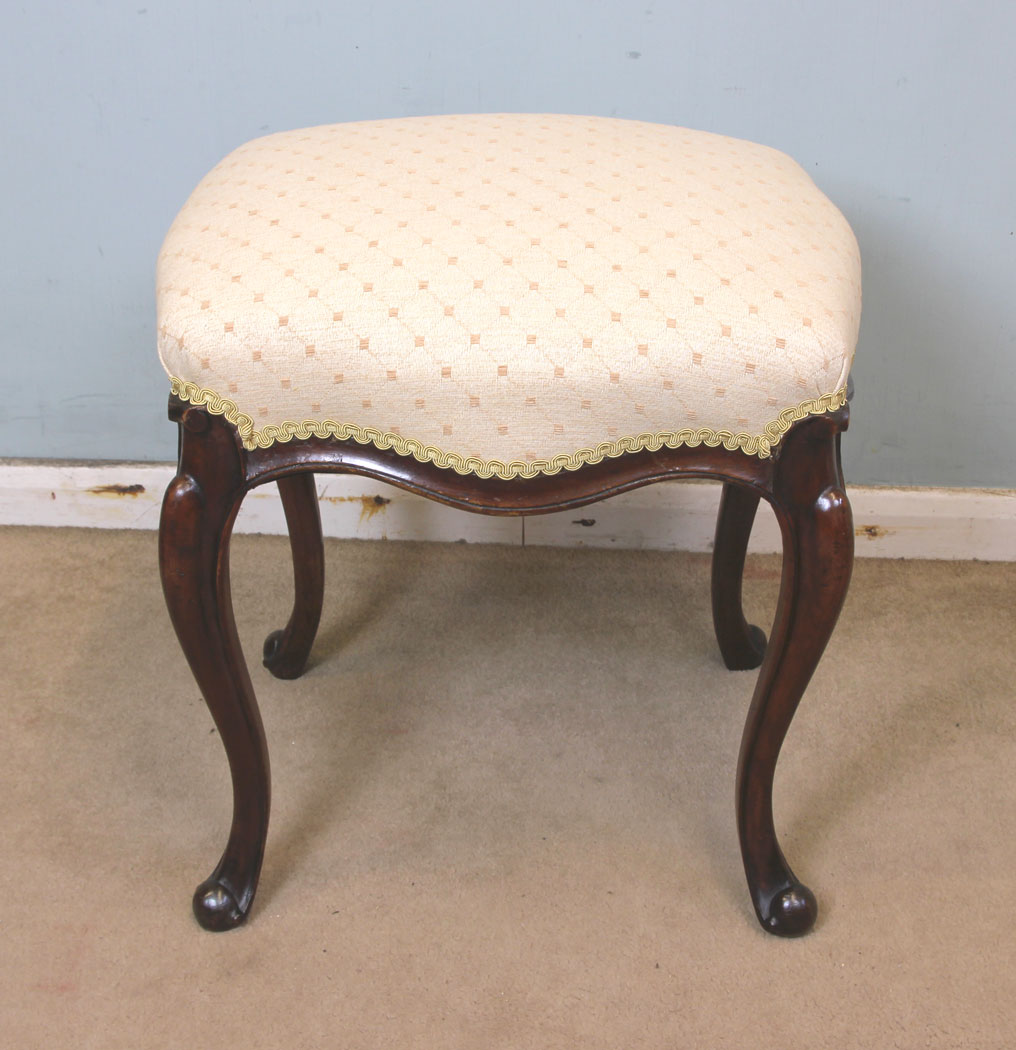 Antique Victorian Walnut Stool, Lincolnshire, Victorian Walnut Cabriole Leg Stool