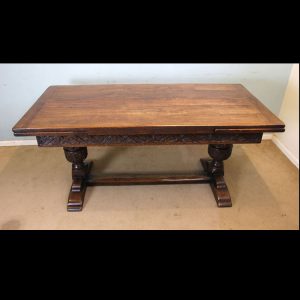 Antique Oak Large Oak Refectory Draw Leaf Farmhouse Dining Table