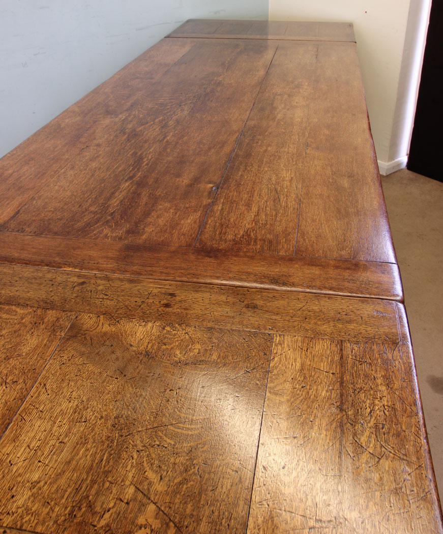 Large Antique Ten Seater Oak Drawleaf Table, London, Antique Oak Large Oak Refectory Draw Leaf Farmhouse Dining Table