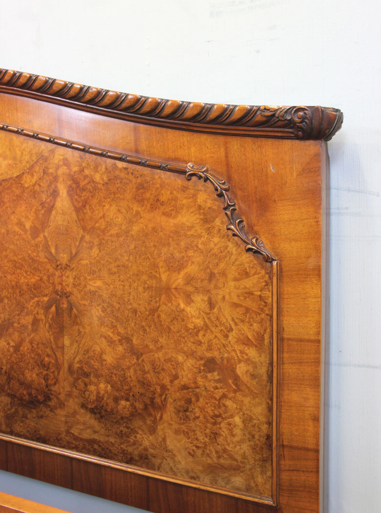 Antique Burr Walnut Double Bed, (2) Antique Burr Walnut Double Bed