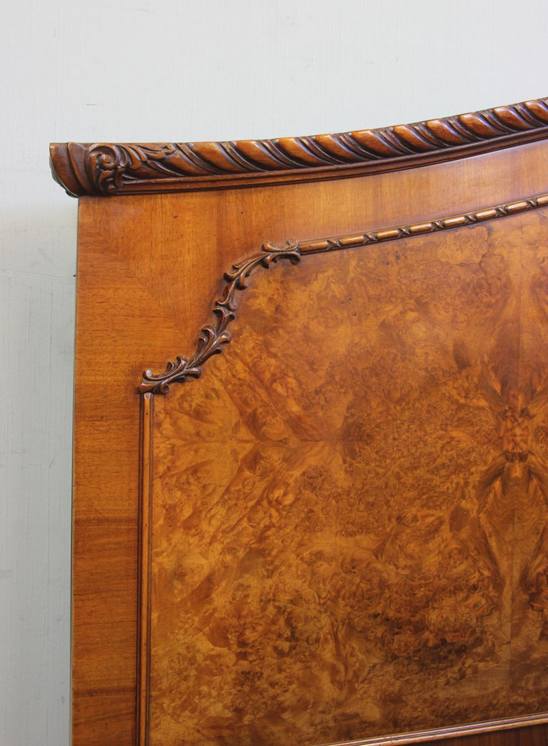 Antique Burr Walnut Double Bed, (3) Antique Burr Walnut Double Bed