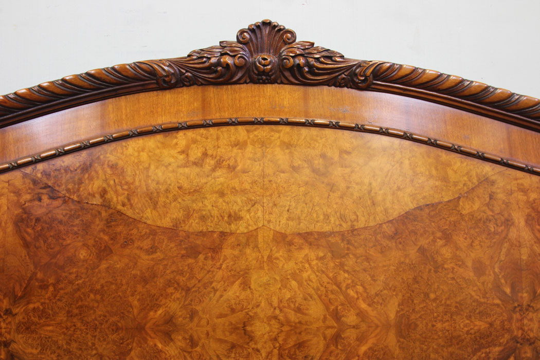 Antique Burr Walnut Double Bed, Bedroom Furniture, Antique Burr Walnut Double Bed