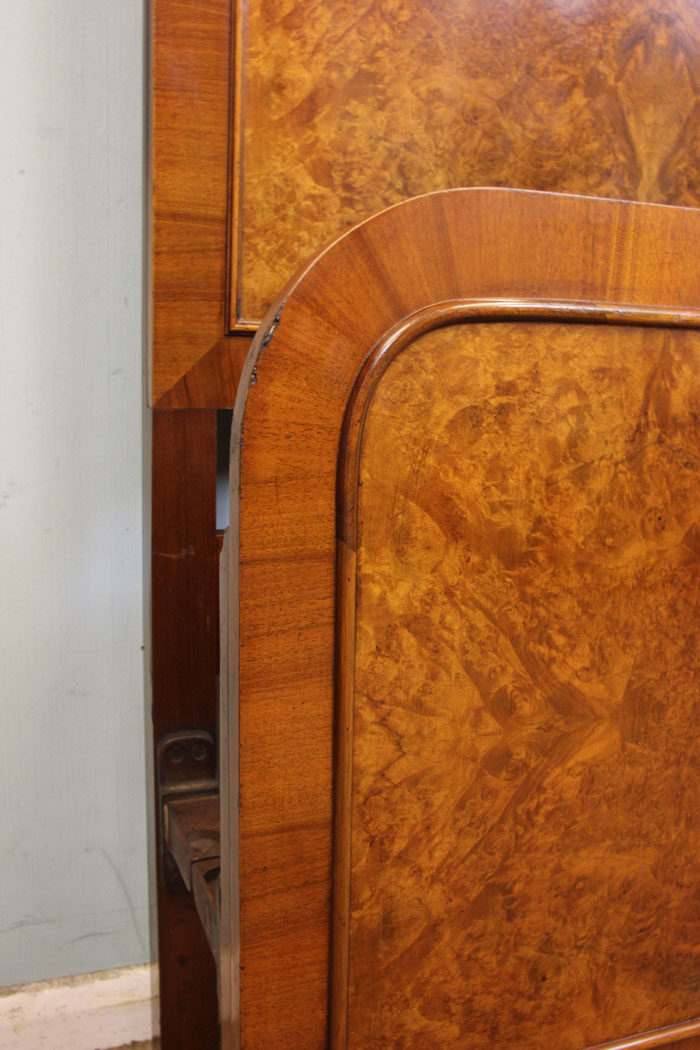 Antique Burr Walnut Double Bed, Lincolnshire, Antique Burr Walnut Double Bed