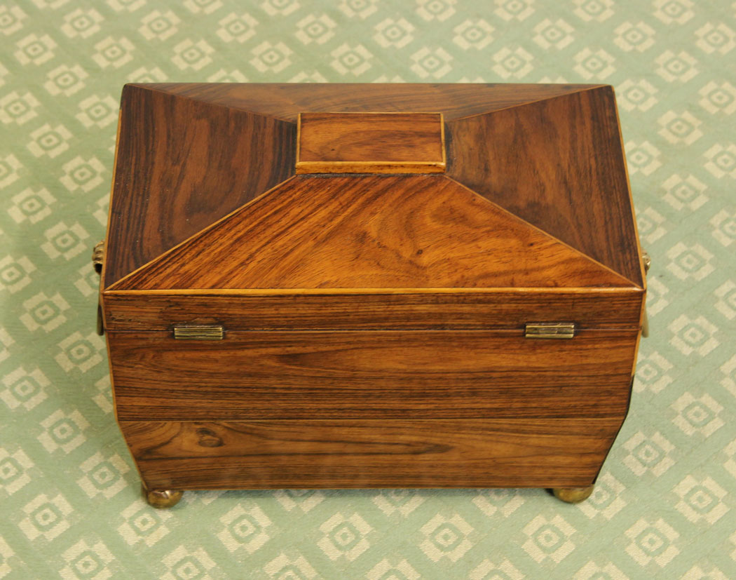 Antique Georgian Tea Caddy, Lincolnshire, Antique Rosewood Tea Caddy