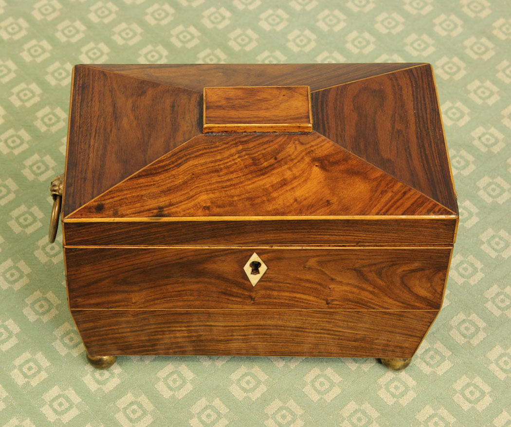 Antique Georgian Tea Caddy, The Antique Shop, Antique Rosewood Tea Caddy