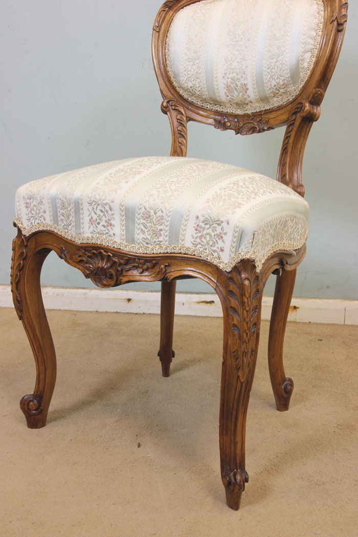 Antique Walnut Single Desk Chair, Antique Walnut Single Side Chair