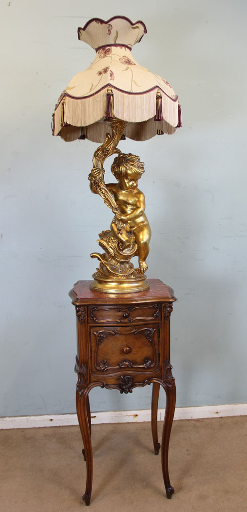 Antique Walnut Stand, Antique Marble Top Bedside Cabinet / Stand