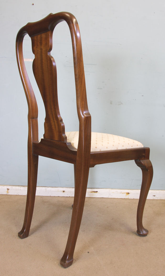 Set Four Antique Walnut Dining Chairs, Lincolnshire, Set of Four Walnut Queen Anne Style Dining Chairs