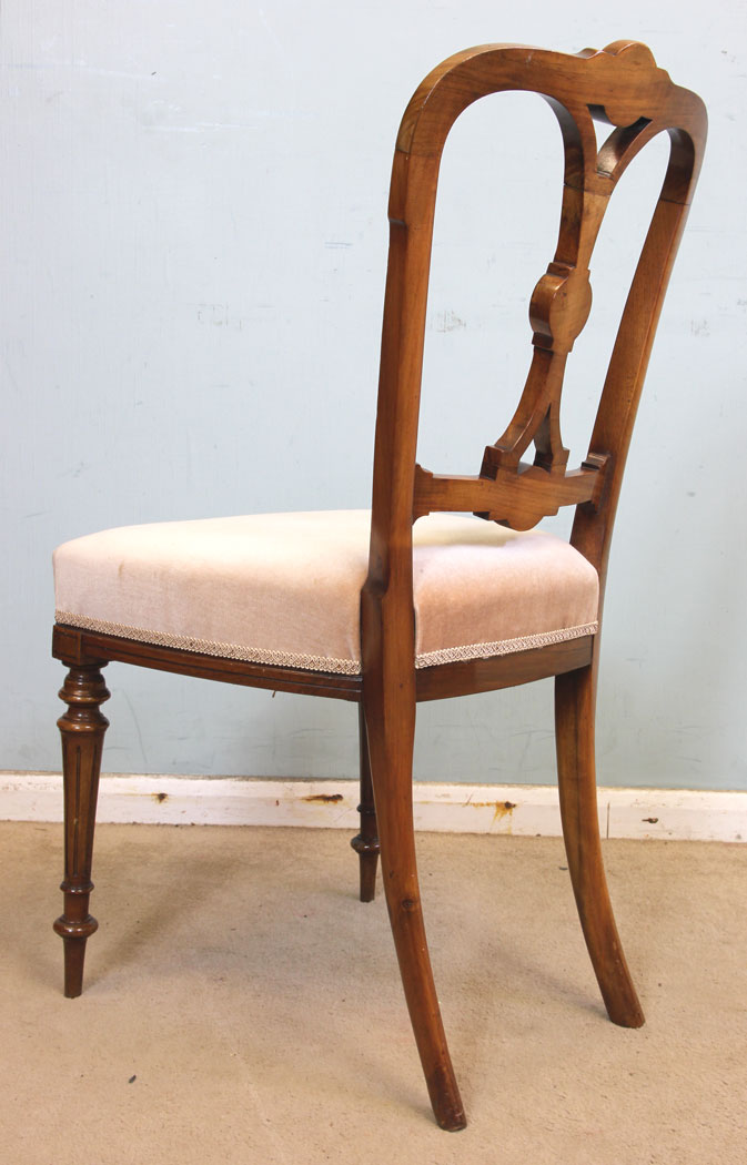 Victorian Antique Set Four Dining Chairs, Set of Four Antique Victorian Walnut Dining Chairs