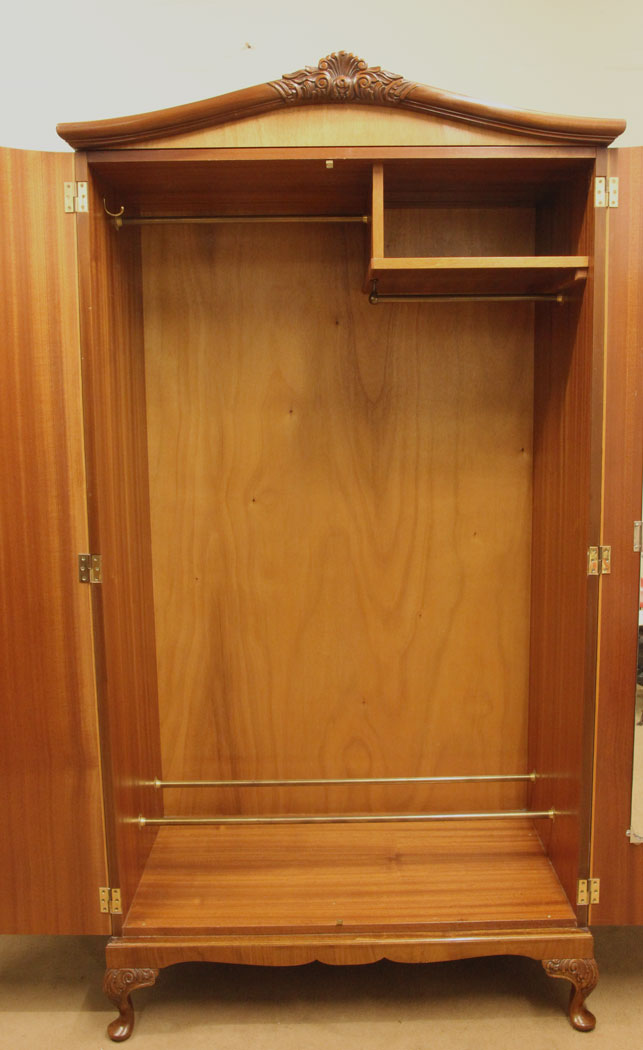 Antique Burr Walnut Hanging Wardrobe, London, Antique Burr Walnut Double Wardrobe,