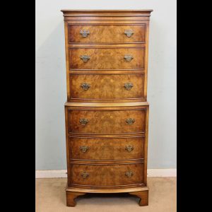 Antique Burr Walnut Chest on Chest