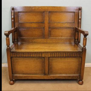 Antique Oak Monks Bench