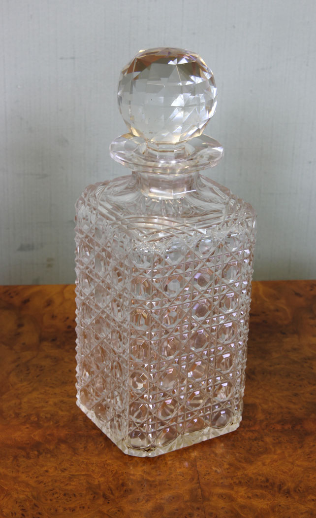 Antique Three Bottle Tantalus, London, Antique Oak Case Three Bottle Tantalus