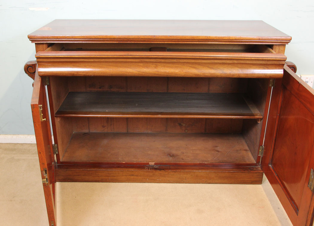 Antique Victorian Chiffonier Sideboard Base, London, Antique Mahogany Chiffonier Sideboard Base