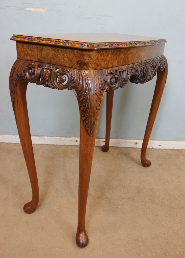 Antique Walnut Console Side Table,