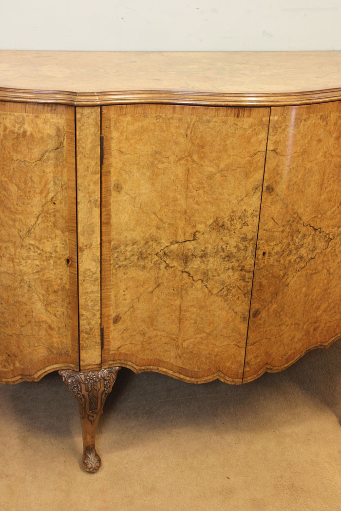 Antique Sideboard Drinks Cabinet London, Antique Burr Walnut Sideboard Drinks Cabinet