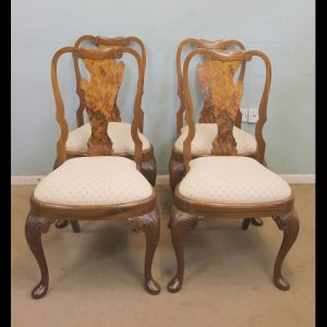 Set Four Antique Walnut Dining Chairs