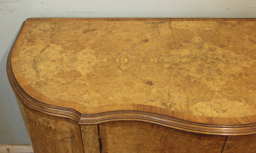 Vintage Walnut Sideboard Drinks Cabinet, Antique Burr Walnut Sideboard Drinks Cabinet