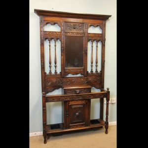 Antique Carved Oak Hall Stand